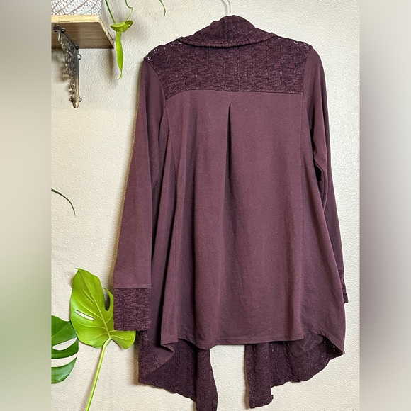 Anthropologie plum cardigan with pockets size Sm - Picture 3 of 3